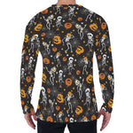 Halloween Skeleton Party Pattern Print Men's Long Sleeve T-Shirt