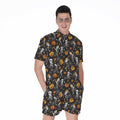 Halloween Skeleton Party Pattern Print Men's Romper
