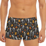 Halloween Skeleton Party Pattern Print Men's Short Boxer Briefs