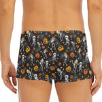 Halloween Skeleton Party Pattern Print Men's Short Boxer Briefs