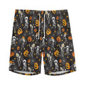 Halloween Skeleton Party Pattern Print Men's Athletic Shorts