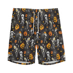 Halloween Skeleton Party Pattern Print Men's Sports Shorts