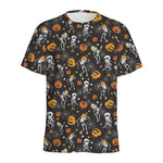 Halloween Skeleton Party Pattern Print Men's Sports T-Shirt