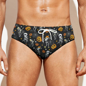 Halloween Skeleton Party Pattern Print Men's Swim Briefs