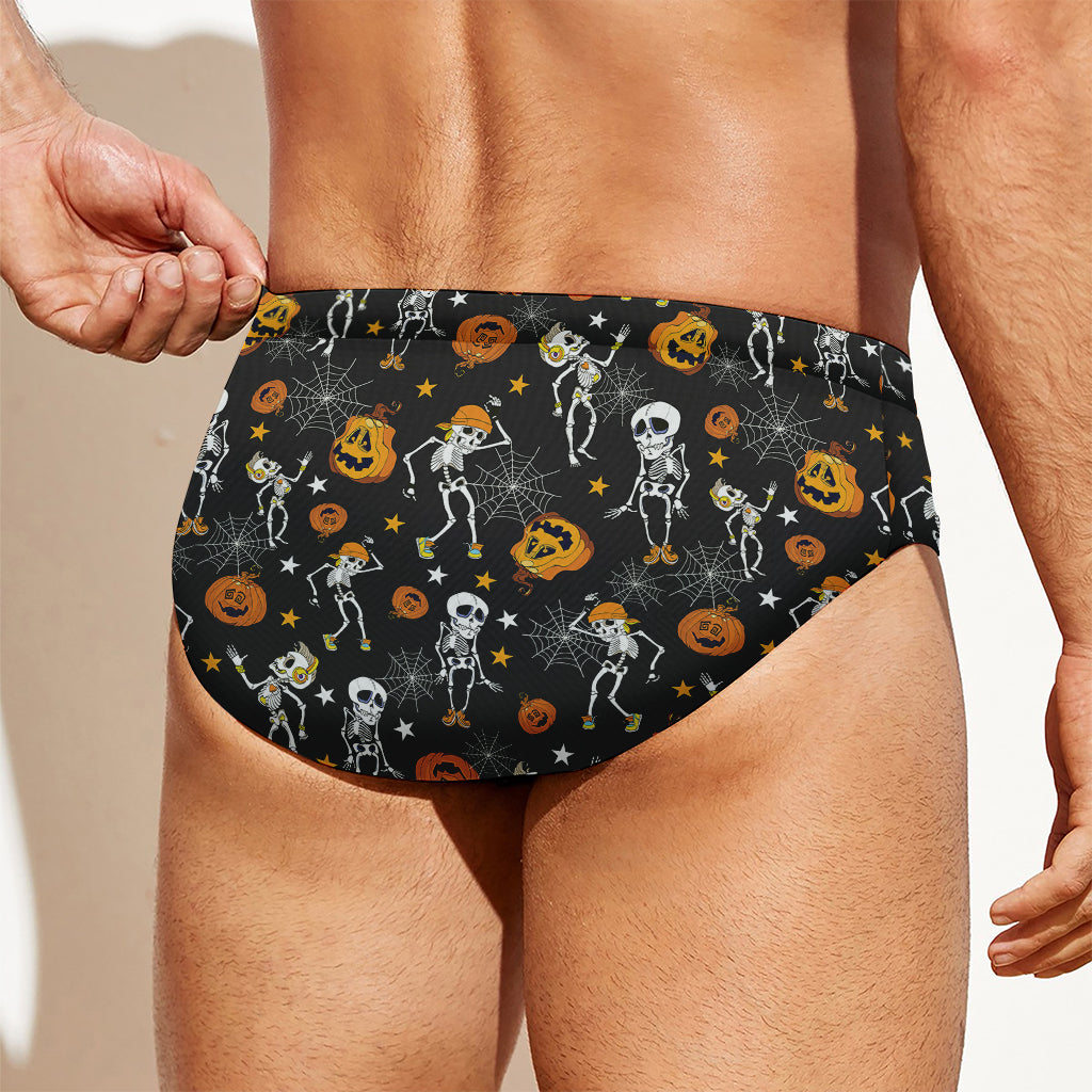 Halloween Skeleton Party Pattern Print Men's Swim Briefs