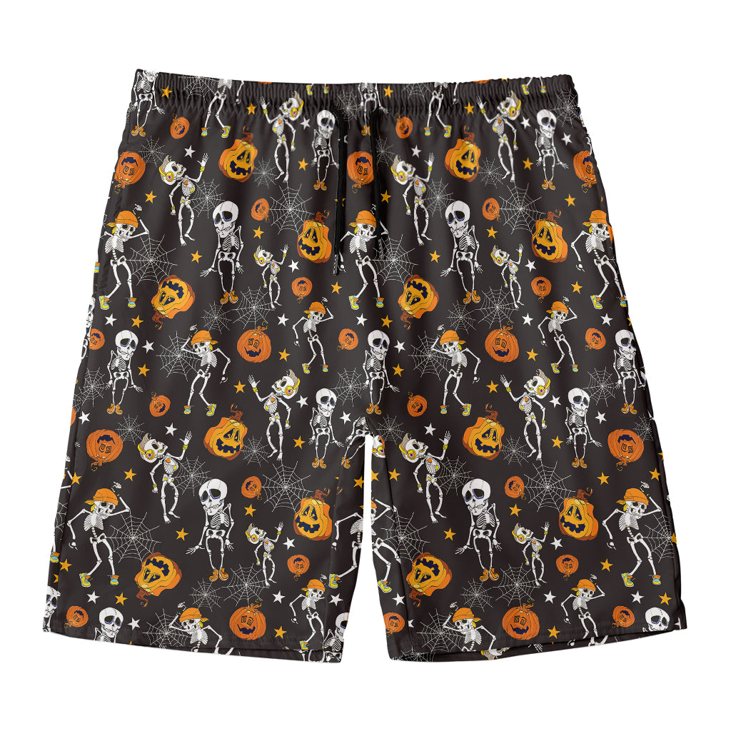 Halloween Skeleton Party Pattern Print Men's Swim Trunks