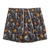 Halloween Skeleton Party Pattern Print Mesh Shorts