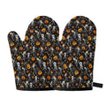 Halloween Skeleton Party Pattern Print Oven Mitts