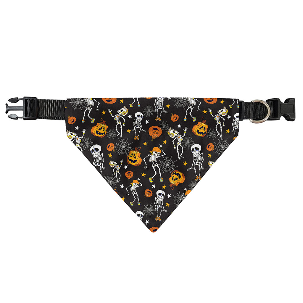 Halloween Skeleton Party Pattern Print Over The Collar Dog Bandana