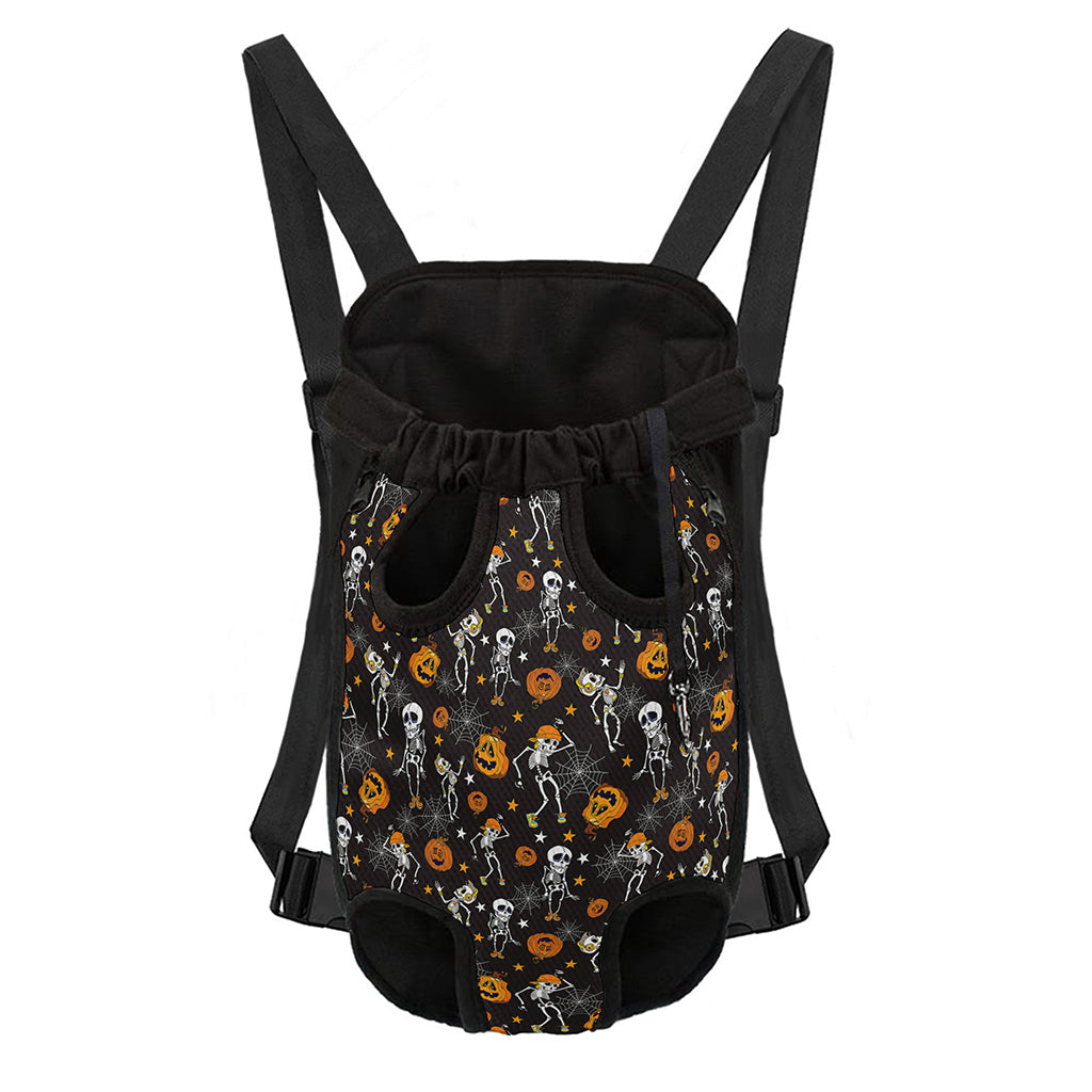 Halloween Skeleton Party Pattern Print Pet Carrier Backpack