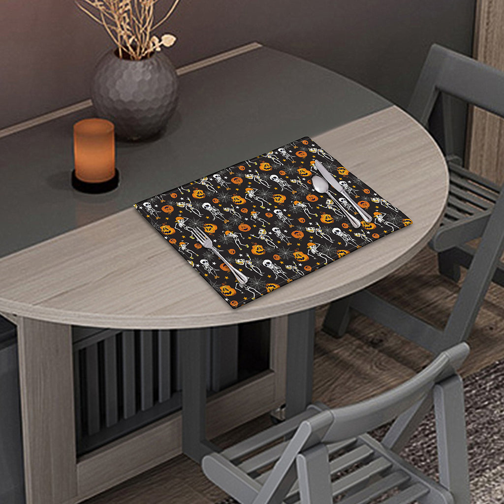 Halloween Skeleton Party Pattern Print Placemat