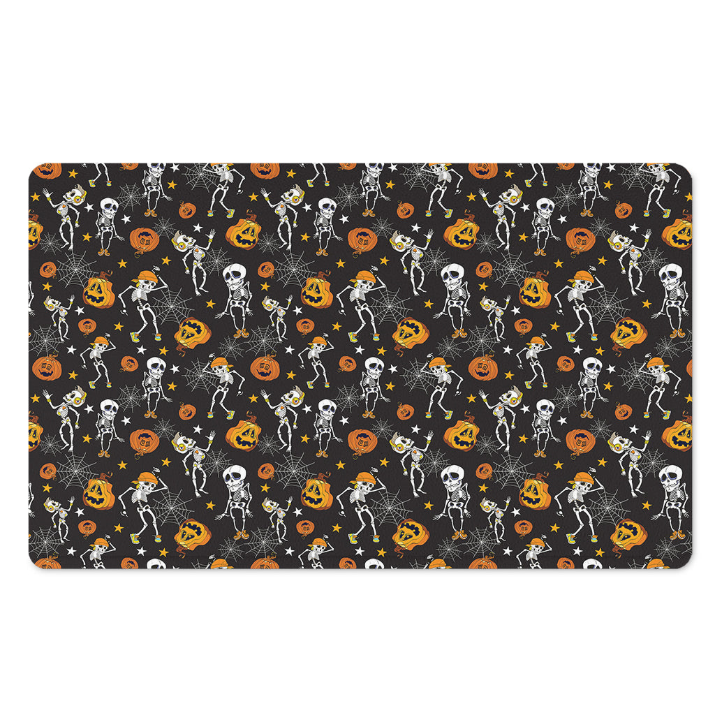Halloween Skeleton Party Pattern Print Polyester Doormat