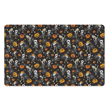 Halloween Skeleton Party Pattern Print Polyester Doormat