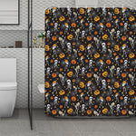 Halloween Skeleton Party Pattern Print Polyester Shower Curtain