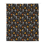 Halloween Skeleton Party Pattern Print Polyester Shower Curtain