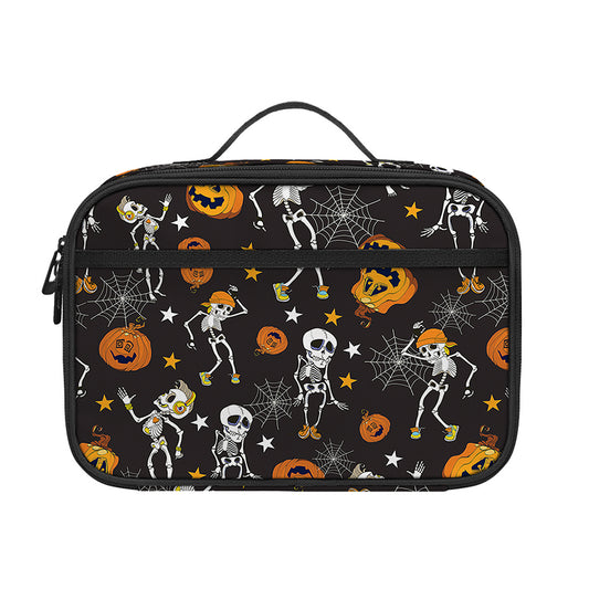 Halloween Skeleton Party Pattern Print Portable Lunch Bag