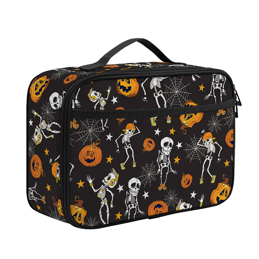 Halloween Skeleton Party Pattern Print Portable Lunch Bag