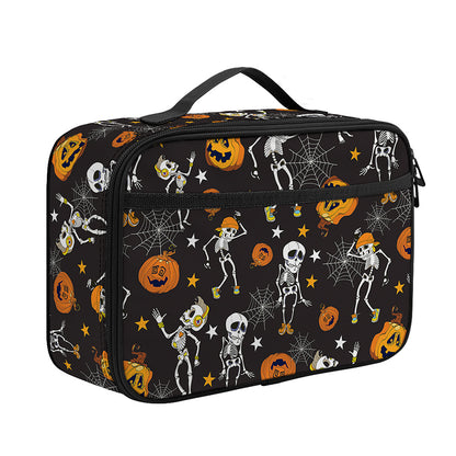 Halloween Skeleton Party Pattern Print Portable Lunch Bag