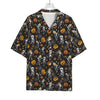 Halloween Skeleton Party Pattern Print Rayon Hawaiian Shirt