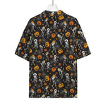 Halloween Skeleton Party Pattern Print Rayon Hawaiian Shirt