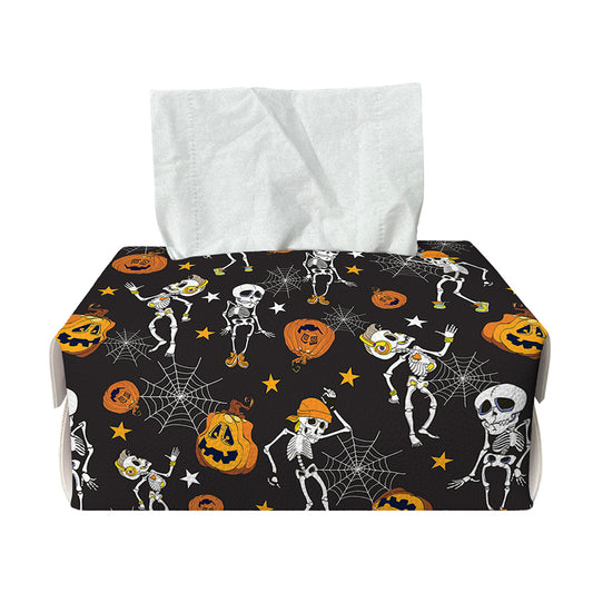 Halloween Skeleton Party Pattern Print Rectangle Tissue Box Cover