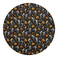 Halloween Skeleton Party Pattern Print Round Blanket
