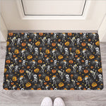 Halloween Skeleton Party Pattern Print Rubber Doormat