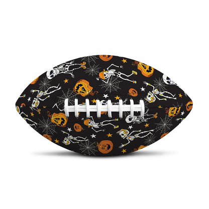 Halloween Skeleton Party Pattern Print Rugby Ball