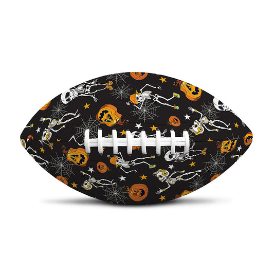 Halloween Skeleton Party Pattern Print Rugby Ball