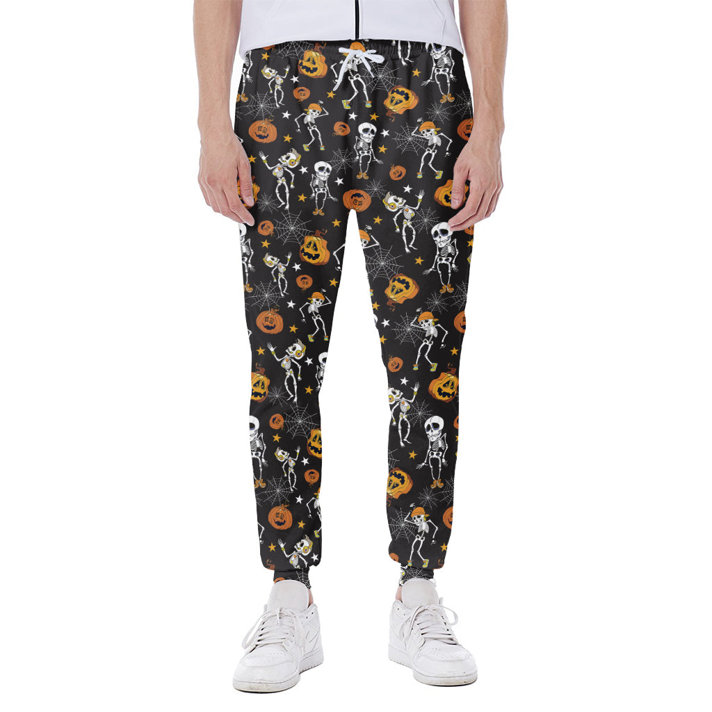 Halloween Skeleton Party Pattern Print Scuba Joggers