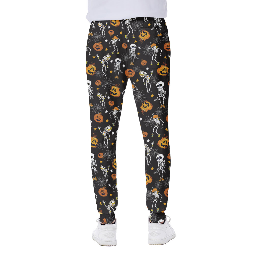 Halloween Skeleton Party Pattern Print Scuba Joggers