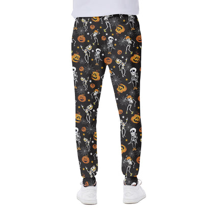 Halloween Skeleton Party Pattern Print Scuba Joggers