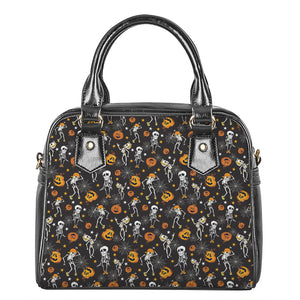 Halloween Skeleton Party Pattern Print Shoulder Handbag