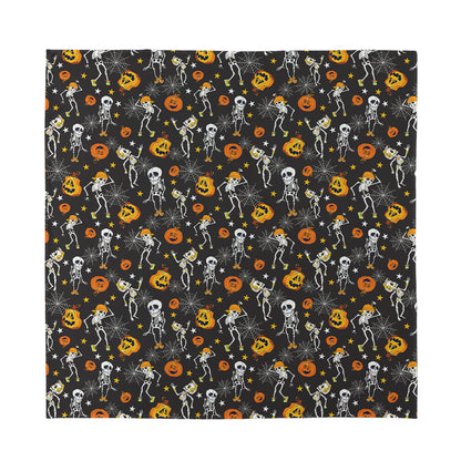 Halloween Skeleton Party Pattern Print Silk Bandana