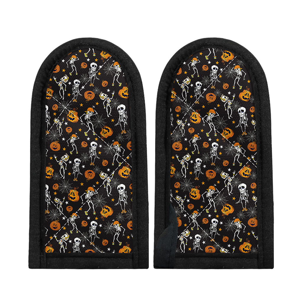 Halloween Skeleton Party Pattern Print Skillet Handle Cover