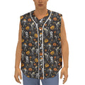 Halloween Skeleton Party Pattern Print Sleeveless Baseball Jersey
