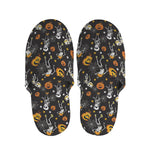 Halloween Skeleton Party Pattern Print Slippers