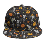 Halloween Skeleton Party Pattern Print Snapback Cap