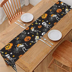 Halloween Skeleton Party Pattern Print Table Runner