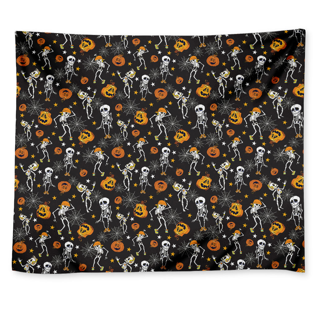 Halloween Skeleton Party Pattern Print Tapestry