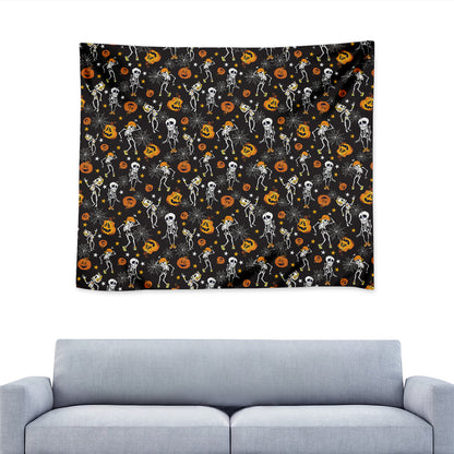 Halloween Skeleton Party Pattern Print Tapestry