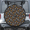 Halloween Skeleton Party Pattern Print Tire Cover With Camera Hole