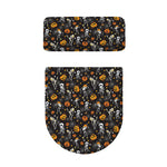 Halloween Skeleton Party Pattern Print Toilet Lid And Tank Cover Set