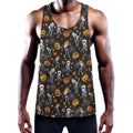 Halloween Skeleton Party Pattern Print Men's Workout Tank Top