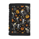 Halloween Skeleton Party Pattern Print Trifold Wallet
