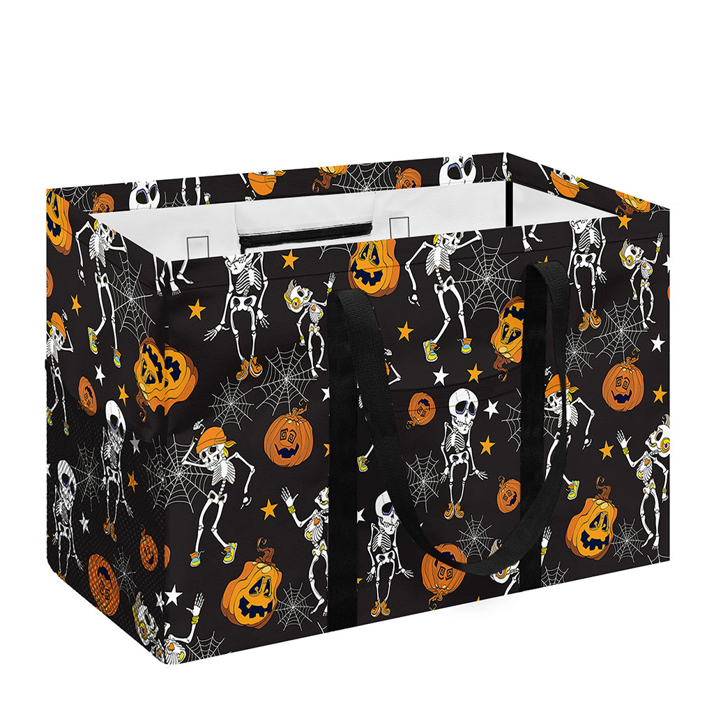 Halloween Skeleton Party Pattern Print Utility Tote Bag