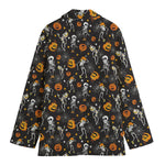 Halloween Skeleton Party Pattern Print Women's Blazer