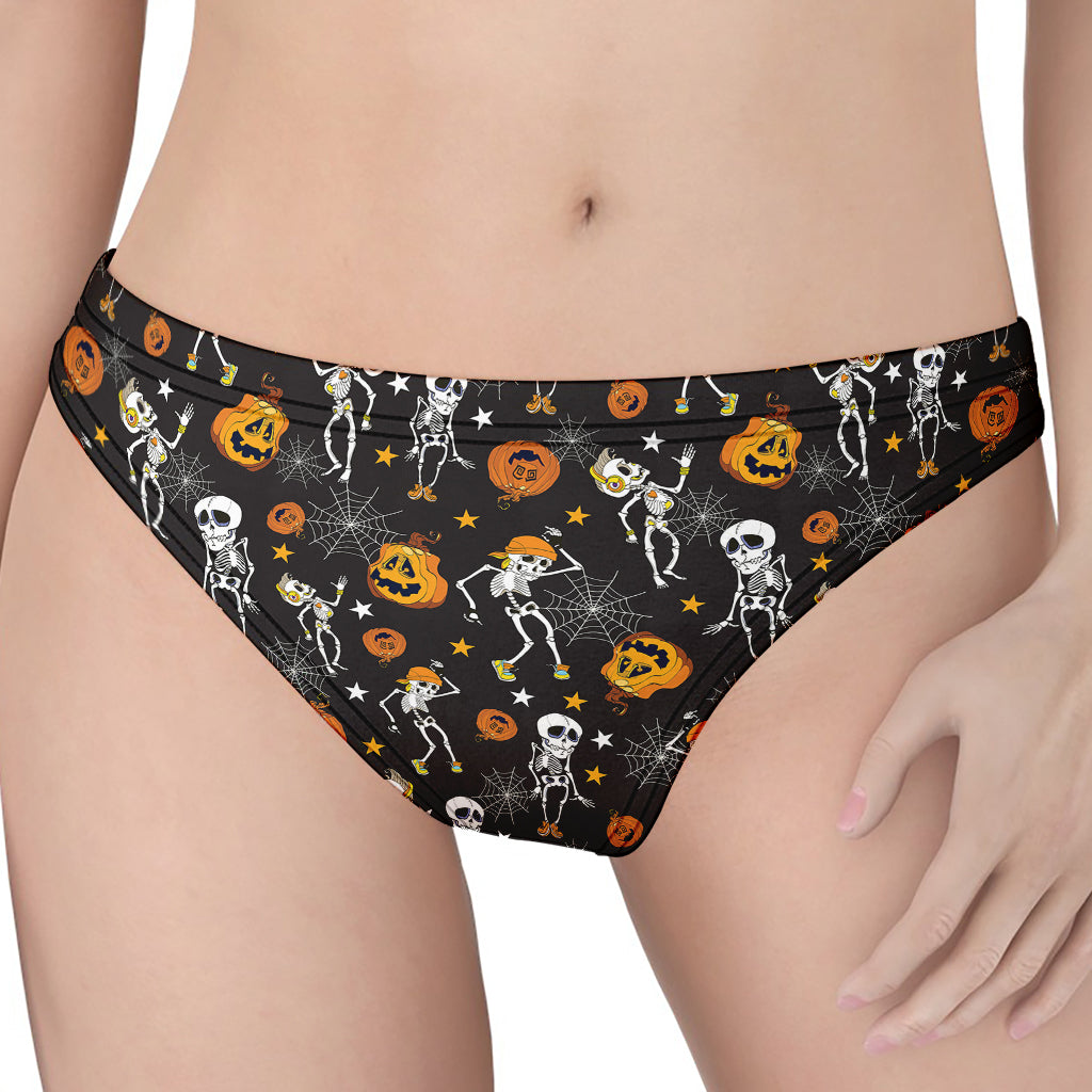 Halloween Skeleton Party Pattern Print Women's Thong