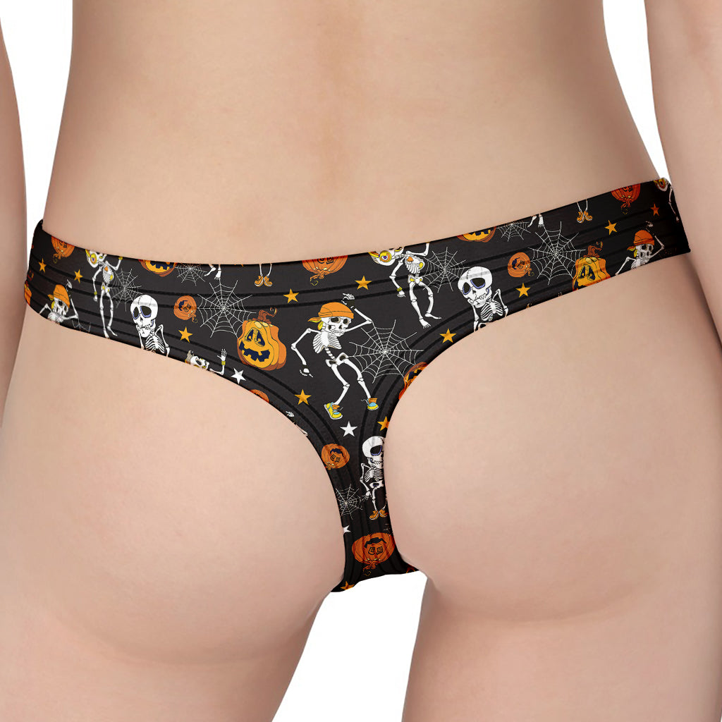 Halloween Skeleton Party Pattern Print Women's Thong