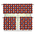 Halloween Skull And Bone Pattern Print 3 Piece Kitchen Curtains